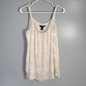 Shimmery Tank Top with Metallic Accents by White House Black Market New With Tag